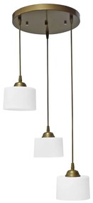 Φωτιστικό Οροφής Τρίφωτο Heronia Drum White/Gold 35-0087