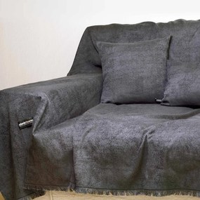 Ριχτάρι Καναπέ Διθέσιου (180x250) Aslanis Home Kedros Ανθρακί-Μαύρο