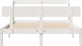 vidaXL Σκελετός Κρεβ. Χωρίς Στρώμα Λευκό 135x190 εκ Μασίφ Πεύκο