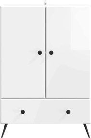 vidaXL Πλαϊνό γραφείο Γυαλιστερό Λευκό 66 x 34,5 x 95 εκ.