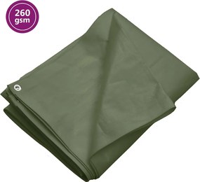 vidaXL Μουσαμάς Γκρι 260 γρ./μ.² 8 x 10 μ. από HDPE
