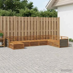vidaXL Σειρά Καναπέ Εξωτερικού 8 pcs Φυσικό