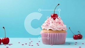 Intra Συλλεκτικό Ξύλινο Παζλ Plywood  4mm - Cupcake με Cherry and Pink Frosting Σε Ξύλινο Κουτί - Διαστάσεις: 10x10 cm – 25 κομμάτια