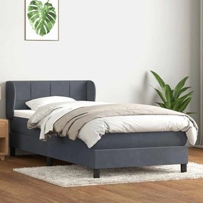 ΚΡΕΒΑΤΙ BOXSPRING ΜΕ ΣΤΡΩΜΑ ΣΚΟΥΡΟ ΓΚΡΙ 90X220 ΕΚ. ΒΕΛΟΥΔΙΝΟ 3317554