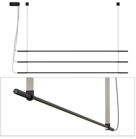 Φωτιστικό Οροφής - Ράγα T.O 3 Stack 3X10872/10876/2X10879 137x26cm Dim Led 750lm 10W 2700K Black-Grey Pablo Designs