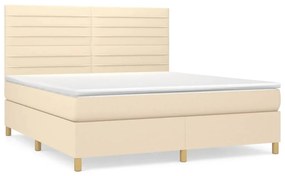 vidaXL Κρεβάτι Boxspring με Στρώμα Κρεμ 160x200 εκ. Υφασμάτινο