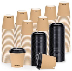 vidaXL Ποτήρια Καφέ Χάρτινα με Καπάκια 120 ml 500 Τεμάχια Καφέ