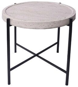Τραπεζάκι Σαλονιού Βοηθητικό Terrazo 04-1189 63.5x63.5x56.5 Off White-Black