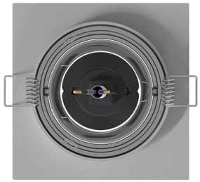 vidaXL Ανασυρμένα Σποτ 6 τεμ Τετράγωνα GU10 Ασημί 91x91 χιλ.