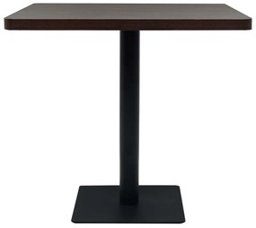 vidaXL Τραπέζι Bistro Τετράγωνο Σκούρο Σταχτί 80x80x75 εκ. MDF/Ατσάλι