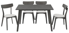 Tραπεζαρία Benson - Toto σετ 5τμχ rustic grey - ύφασμα γκρι 120x75x75εκ