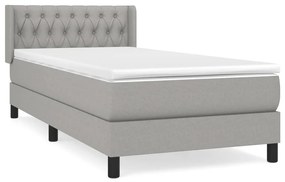 ΚΡΕΒΑΤΙ BOXSPRING ΜΕ ΣΤΡΩΜΑ ΑΝΟΙΧΤΟ ΓΚΡΙ 90X190 ΕΚ. ΥΦΑΣΜΑΤΙΝΟ 3129913