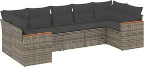 vidaXL Patio Sofa Set 7-θέσια Grey