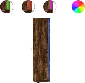 vidaXL Ντουλάπι με LED Δρυς 41,5x32,5x200 εκ. από Επεξεργασμένο Ξύλο