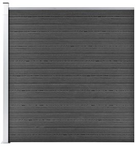 vidaXL Πάνελ Περίφραξης Μαύρο 175 x 186 εκ. από WPC