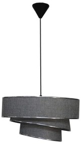 Φωτιστικό Οροφής 14-0283 1/Ε27 Φ40x95cm Τριπάτο Αμπαζούρ Grey Heronia Metal, Fabric