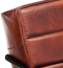 vidaXL Πολυθρόνα Σκούρο Καφέ από Γνήσιο Δέρμα