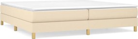 vidaXL Κρεβάτι Boxspring με Στρώμα Κρεμ 200x200 εκ. Υφασμάτινο
