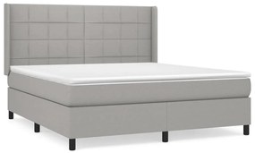 vidaXL Κρεβάτι Boxspring με Στρώμα Αν. Πράσινο 160x200εκ Υφασμάτινο