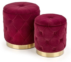 POLLY set of two stools, color: dark red DIOMMI V-CH-POLLY-PUFA-BORDOWY