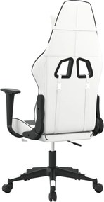 vidaXL Καρέκλα Gaming Λευκό/Μαύρο από Συνθετικό Δέρμα