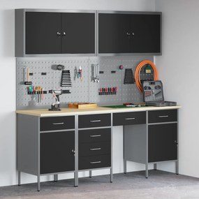vidaXL Set Εργαλειοθήκης 10 Τεμαχίων Μαύρο Ατσάλι