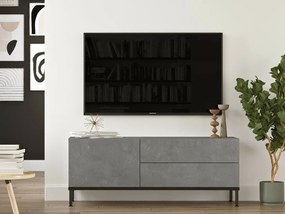 Τραπέζι Tv Ashburn 131, Μαύρο, Γκρι, Ο αριθμός των θυρών: 3, 120x5x36cm | Epipla1.gr