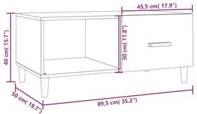 Τραπεζάκι Σαλονιού Γκρι Sonoma 89,5x50x40εκ. Επεξεργασμένο Ξύλο - Γκρι