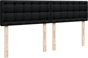 vidaXL Κρεβάτι Boxspring με Στρώμα Μαύρο 200x200 εκ. Υφασμάτινο
