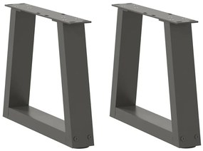 vidaXL Πόδια Τραπεζιού Σαλονιού Σχήματος V 2 τεμ. Ανθρακί 40x(30-31,3) εκ. Ατσάλι