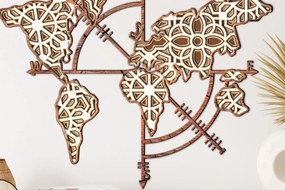 Σετ των 2 Intra απο ξύλο plywood 3mm-4mm πάχος - με λέιζερ πολλαπλών επιπέδων χάρτη πυξίδας Δίασταση 24x28 cm INTRAFABR-12636931