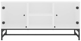 vidaXL Έπιπλο Τηλεόρασης Λευκό 102x37x50 εκ. με Γυάλινες Πόρτες