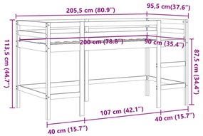 ΚΡΕΒΑΤΙ ΠΑΙΔΙΚΟ ΥΠΕΡ. ΣΚΑΛΑ ΚΑΦΕ 90X200ΕΚ. ΜΑΣΙΦ ΞΥΛΟ ΠΕΥΚΟΥ 852398