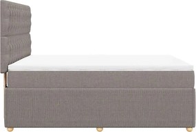 vidaXL Κρεβάτι Boxspring με Στρώμα Taupe 160x200 εκ. Υφασμάτινο
