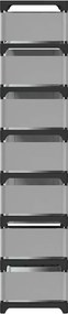 vidaXL Ράφι παπουτσιών 8-βαθμίδων γκρι 54x28x124 cm μη υφασμένο ύφασμα