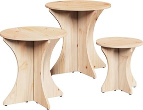 vidaXL Τραπεζάκι σαλονιού 3 pcs Φυσικό