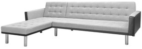 vidaXL Καναπές-Κρεβάτι Γωνιακός Μαύρος/Γκρι 218x155x69 εκ. Υφασμάτινος