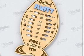 Σετ των 2 Intra απο ξύλο plywood 3mm-4mm πάχος – Personalized Cat Tracker Δίασταση  20x20 cm INTRAFABR-118908547