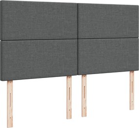 vidaXL Κρεβάτι Boxspring με Στρώμα Σκούρο Γκρι 180x200 εκ Υφασμάτιν