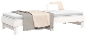 vidaXL Καναπές Κρεβάτι Συρόμενος Λευκός 2x(100x200) εκ. Μασίφ Πεύκο