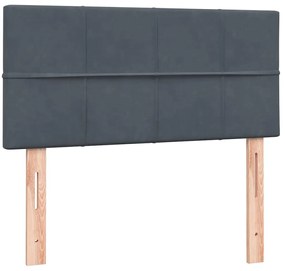 ΚΡΕΒΑΤΙ BOXSPRING ΜΕ ΣΤΡΩΜΑ ΣΚΟΥΡΟ ΓΚΡΙ 80X220 ΕΚ. ΒΕΛΟΥΔΙΝΟ 3316234