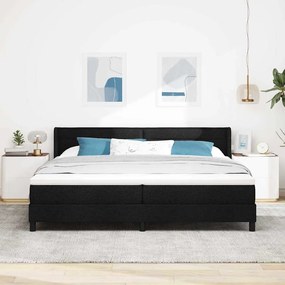 vidaXL Κρεβάτι box spring με στρώμα με στρώμα Μαύρο 200 x 200 cm