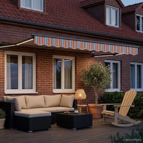vidaXL Χειροκίνητη αναδιπλούμενη τέντα με LED 3,5 x 2,5 μ