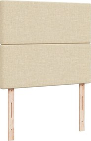 vidaXL Κρεβάτι Boxspring με Στρώμα Κρεμ 120x190 εκ. Υφασμάτινο