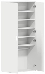vidaXL Ντουλάπα Παπουτσιών Λευκό 80 x 39 x 180 εκ Επεξεργασμένο ξύλο