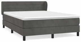 Κρεβάτι Boxspring με Στρώμα Σκούρο Γκρι 180x200 εκ. Βελούδινο - Γκρι