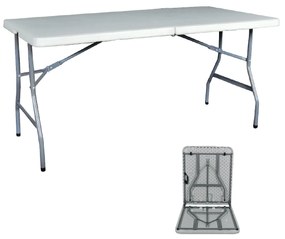 Τραπέζι Πτυσσόμενο BLOW Μέταλλο/PP Γκρι/Άσπρο 152x70x74cm