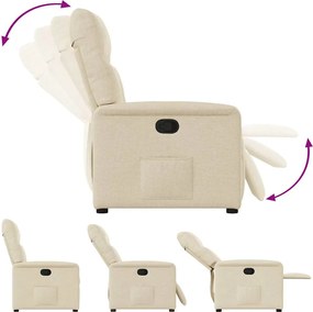 vidaXL Πολυθρόνα Ανακλινόμενη Κρεμ Υφασμάτινη