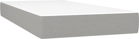 vidaXL Κρεβάτι Boxspring με Στρώμα &amp; LED Αν.Γκρι 90x190 εκ. Υφασμάτινο