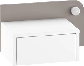 Κομοδίνο Λευκό / Ανοιχτό Μόκα CRILEER 52x30x28
